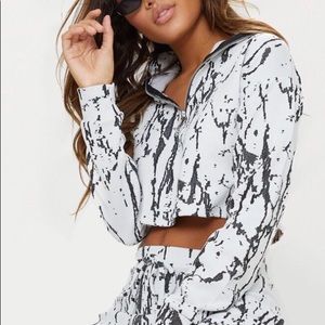 Prettylittlething marble half zip